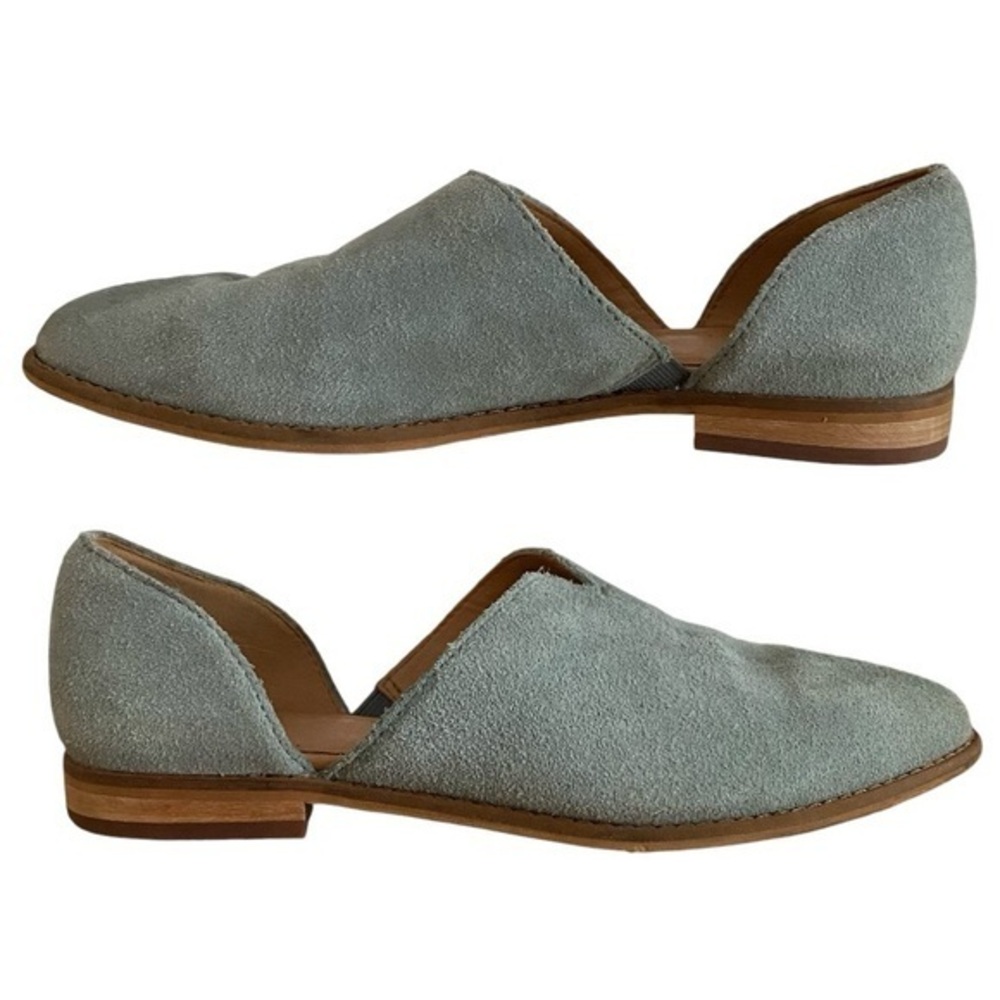 Frye & Co. Light Blue Suede Fenn d’Orsay Flat Loafer Shoes